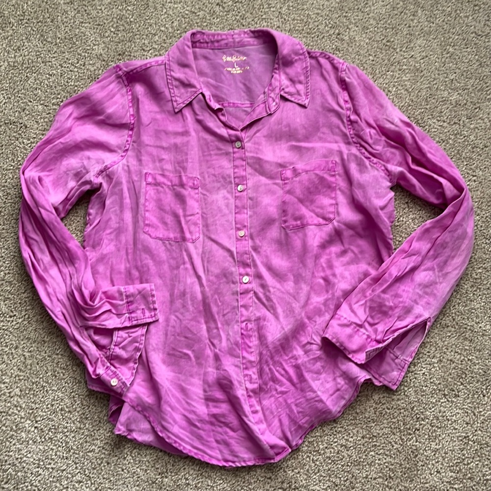 Lilly Pulitzer Linen shirt- size L